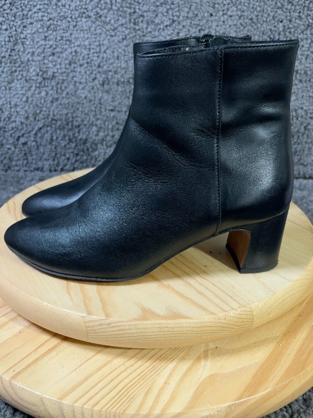 Fabianelli Ankle Boots Womens Size 8.5 Black Leather Booties Made in Italy